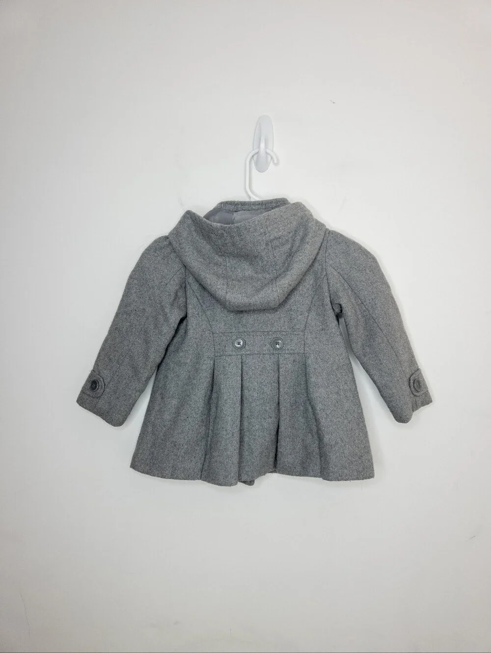 Old Navy Double Breasted Pea Coat Size 4T Girls Jacket Gray Hooded